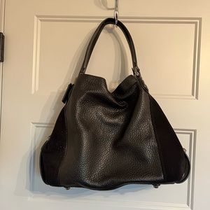 Like new Coach Edie42 black leather and suede purse
